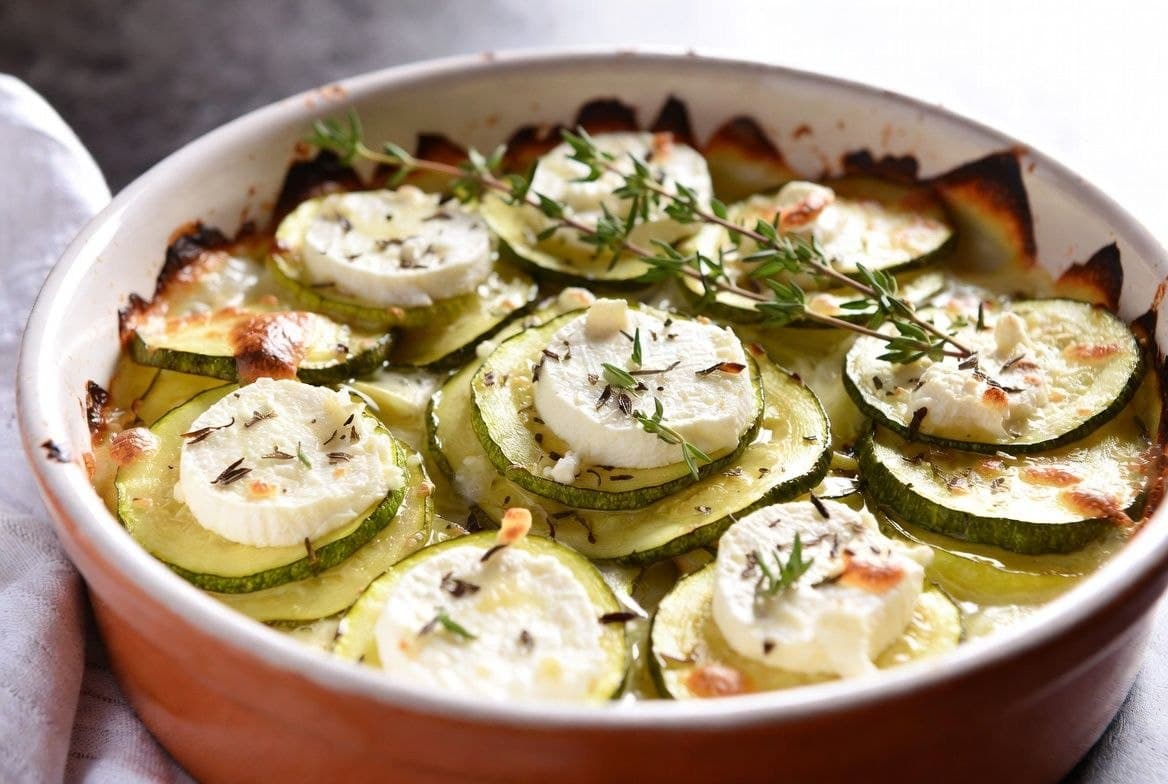 Recette Gratin de courgettes au chèvre – plat principal
