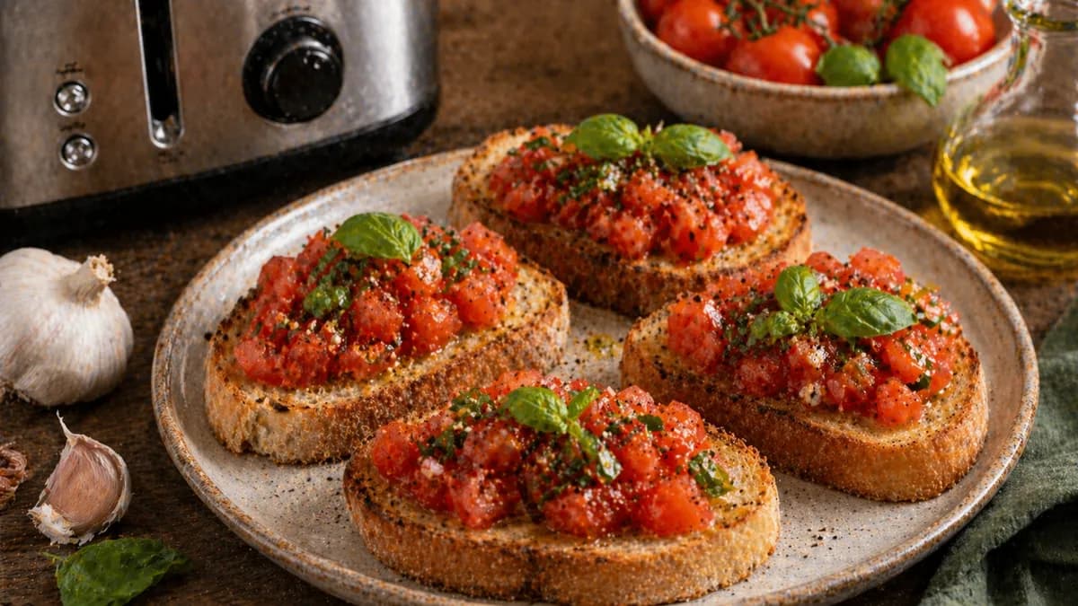 Recette Bruschetta tomates-basilic – plat principal
