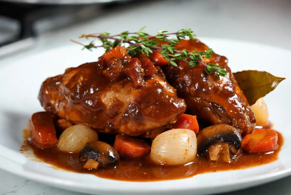 Recette Coq au vin traditionnel – plat principal