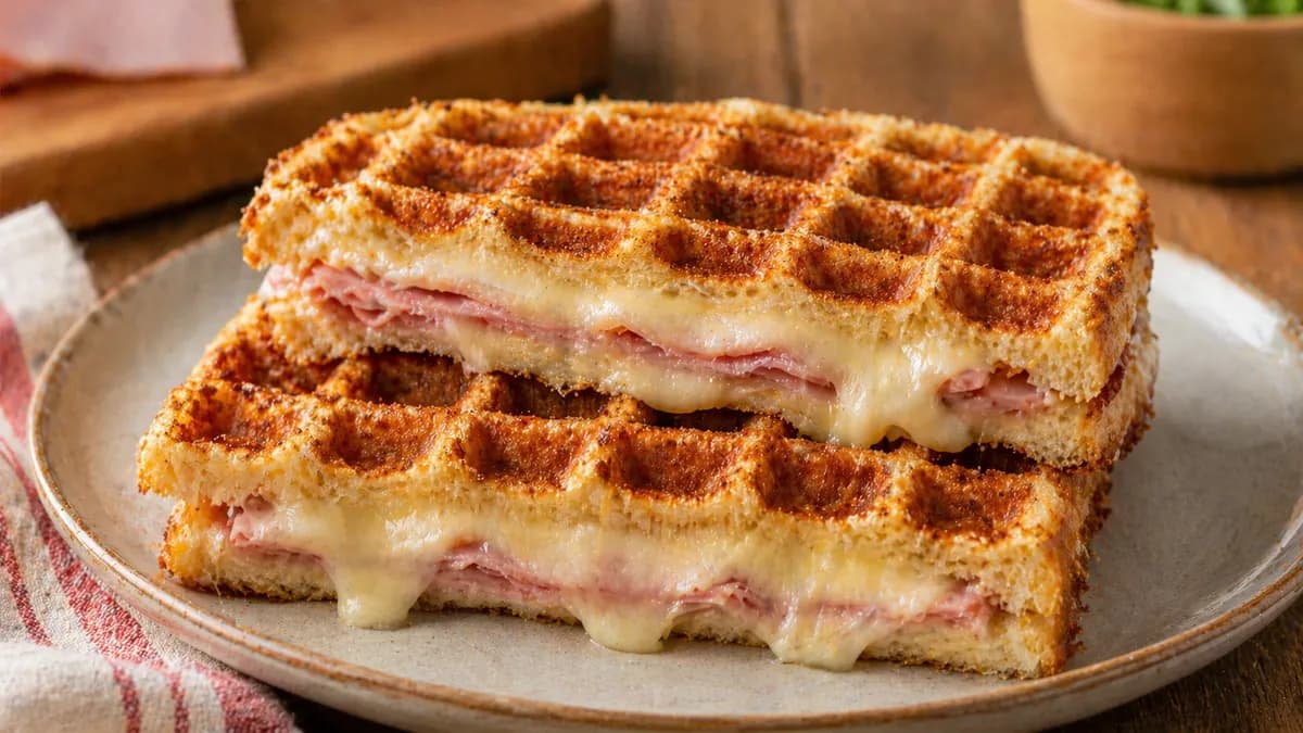 Recette Croque-gaufre jambon-fromage – plat principal
