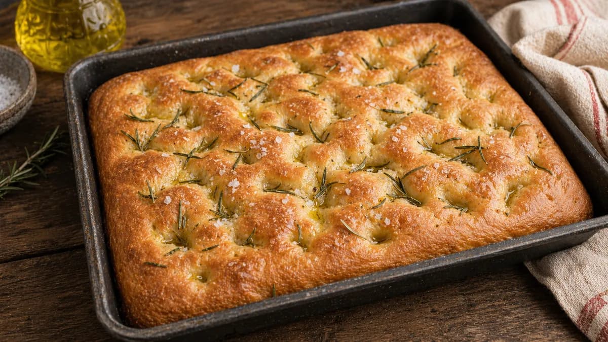 Recette Focaccia au romarin et sel de mer – plat principal