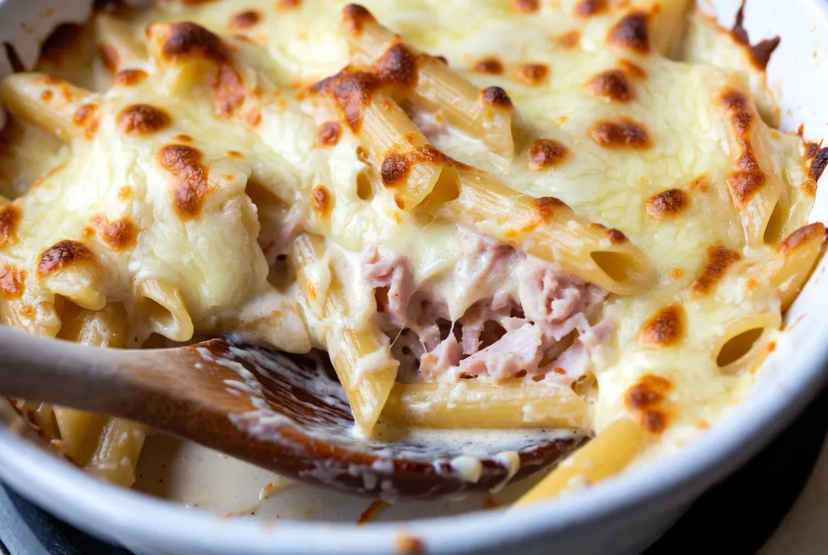 Recette Gratin de pâtes jambon-fromage – plat principal