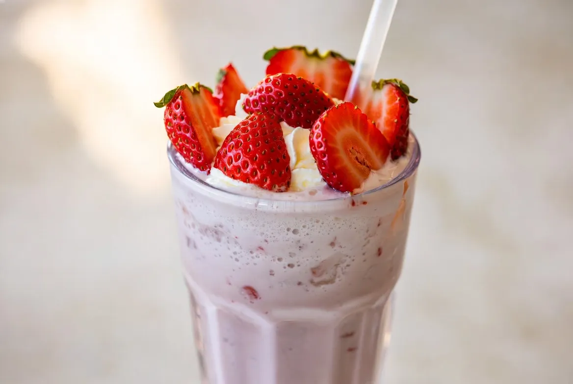 Plat : Milkshake fraise-vanille