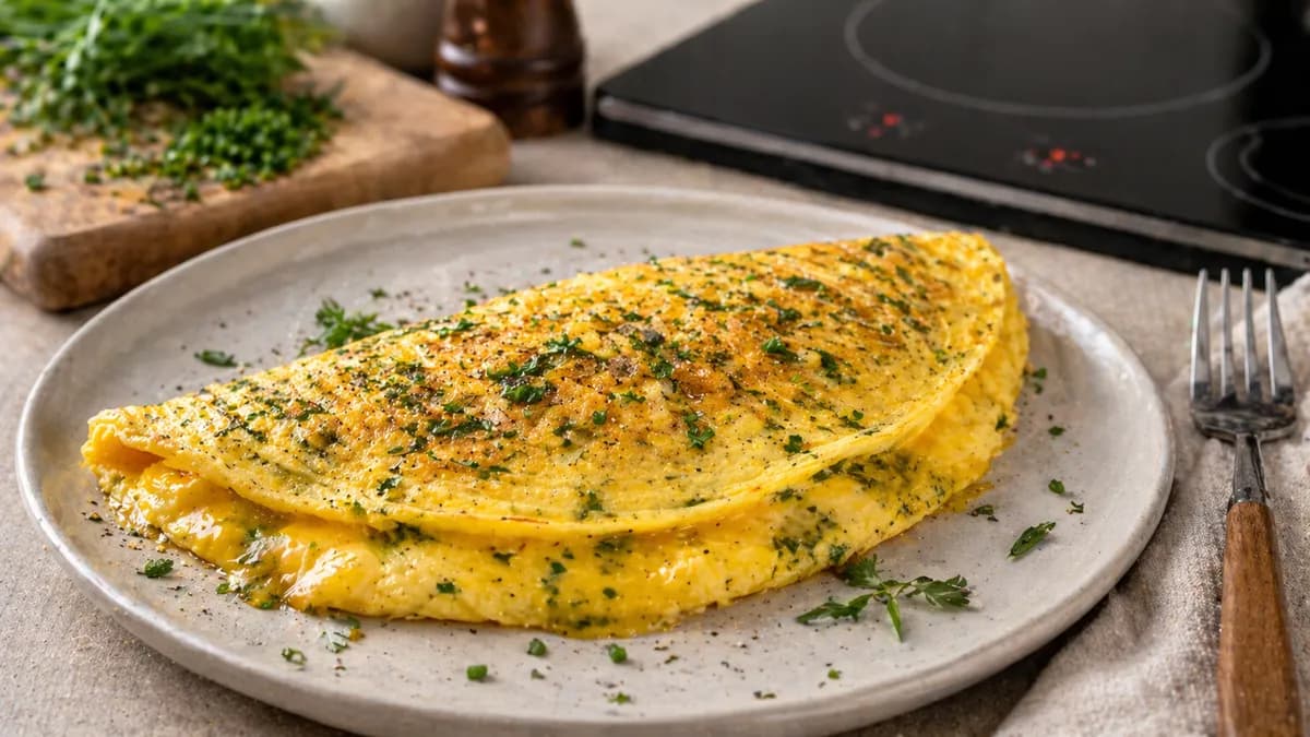 Recette Omelette baveuse aux fines herbes – plat principal