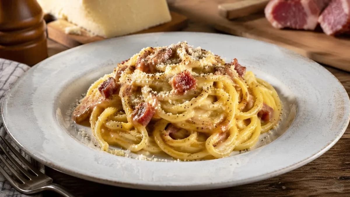 Plat : Pâtes à la carbonara authentique