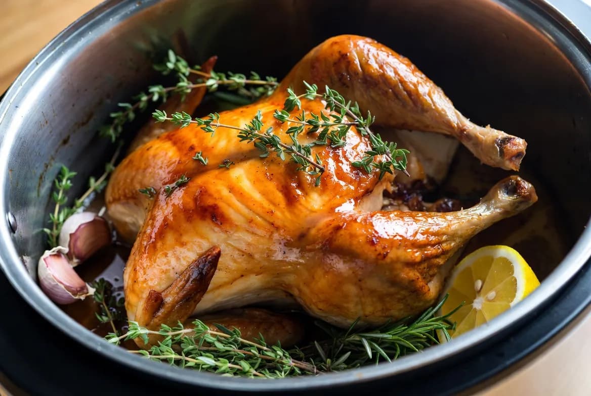 Recette Poulet entier rôti aux herbes – plat principal