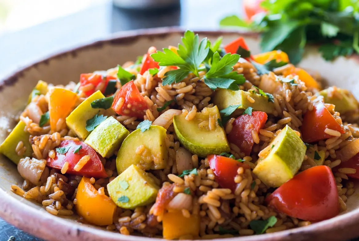 Recette Riz pilaf aux légumes du soleil – plat principal
