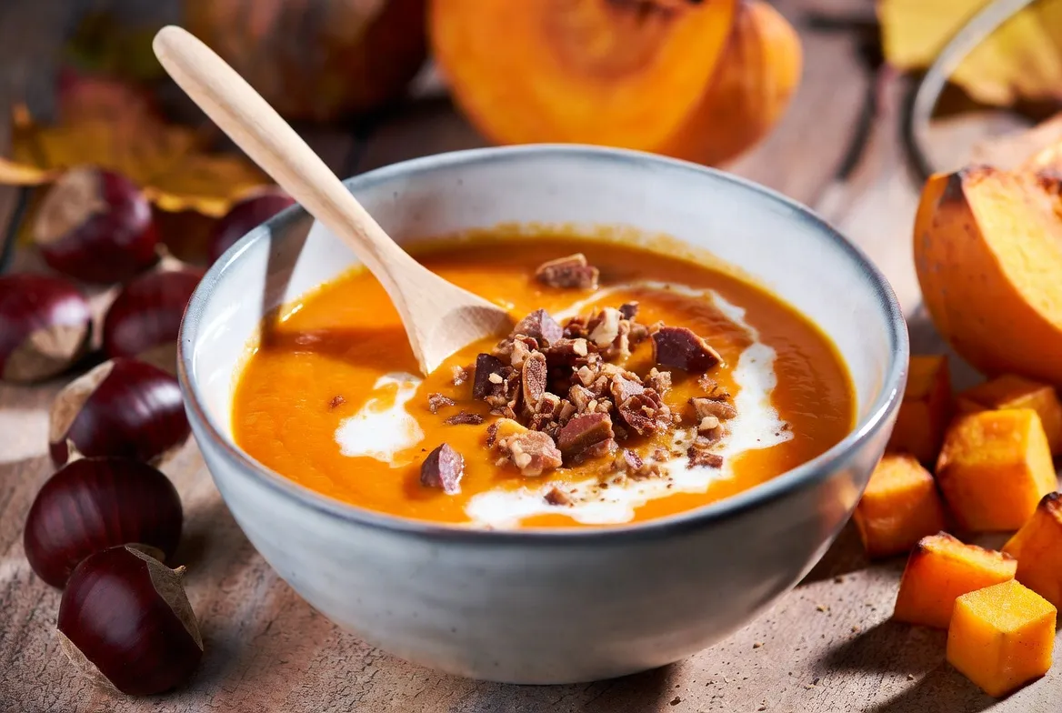 Recette Velouté de potimarron aux châtaignes – plat principal